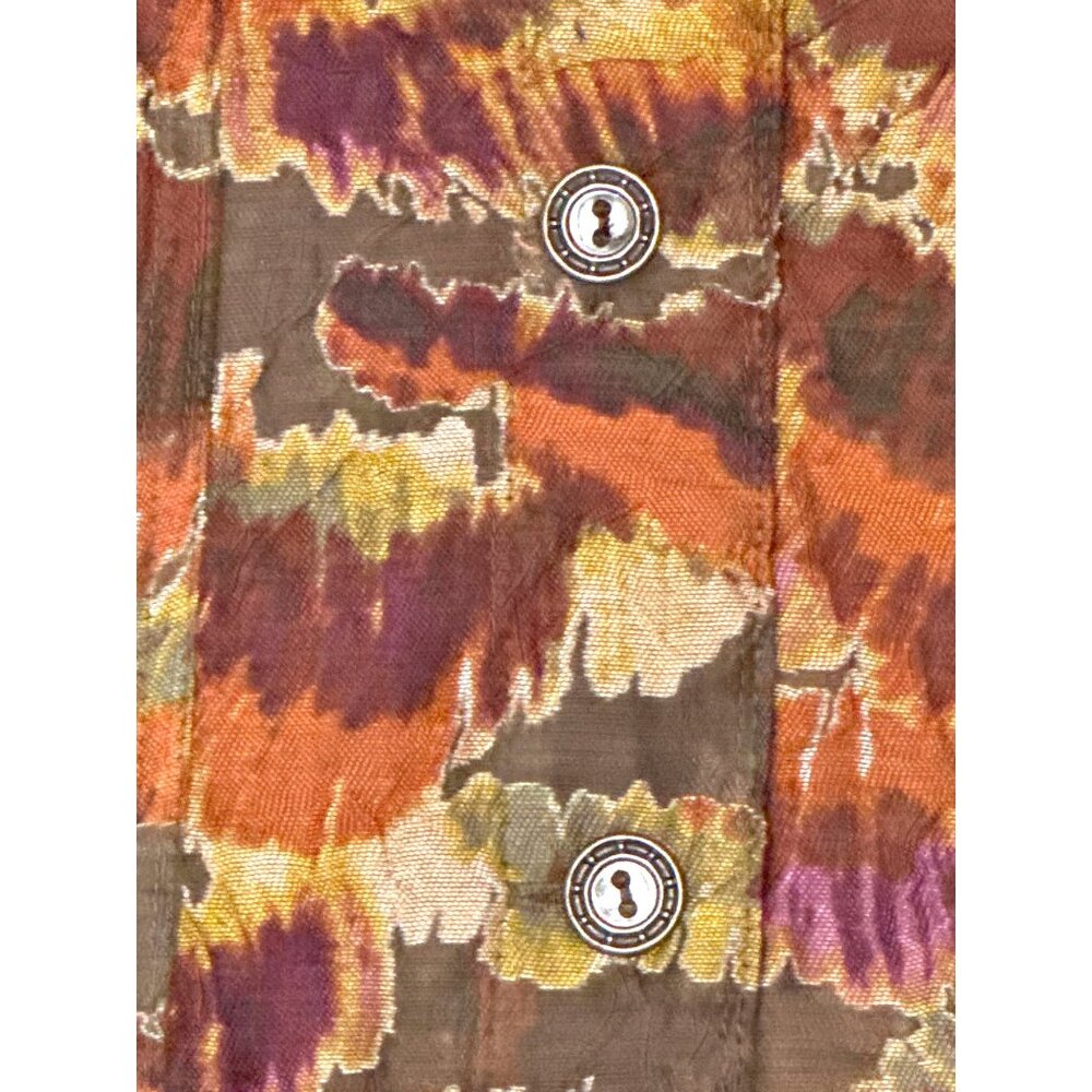 Ruby Rd Size 10 Autumn Print Mandarin Collar Button Jacket Vibrant PrintMultico - Picture 12 of 12